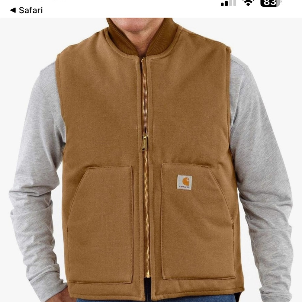 NWOT, Carhartt Brown Sleeveless Padded Vest